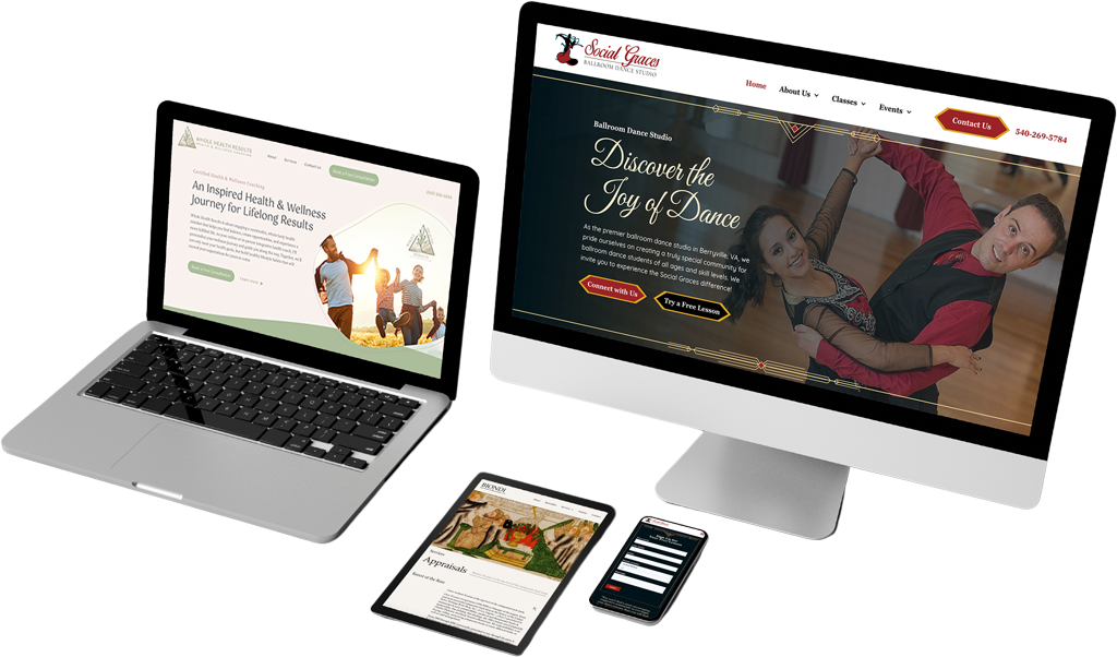 boost local web design services for small service businesses - websites we have designed on various devices