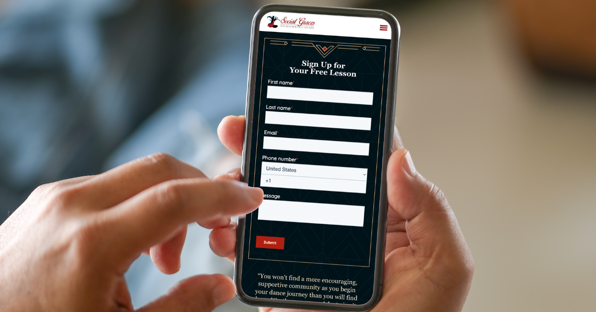 example website design - dance studio phone (2)