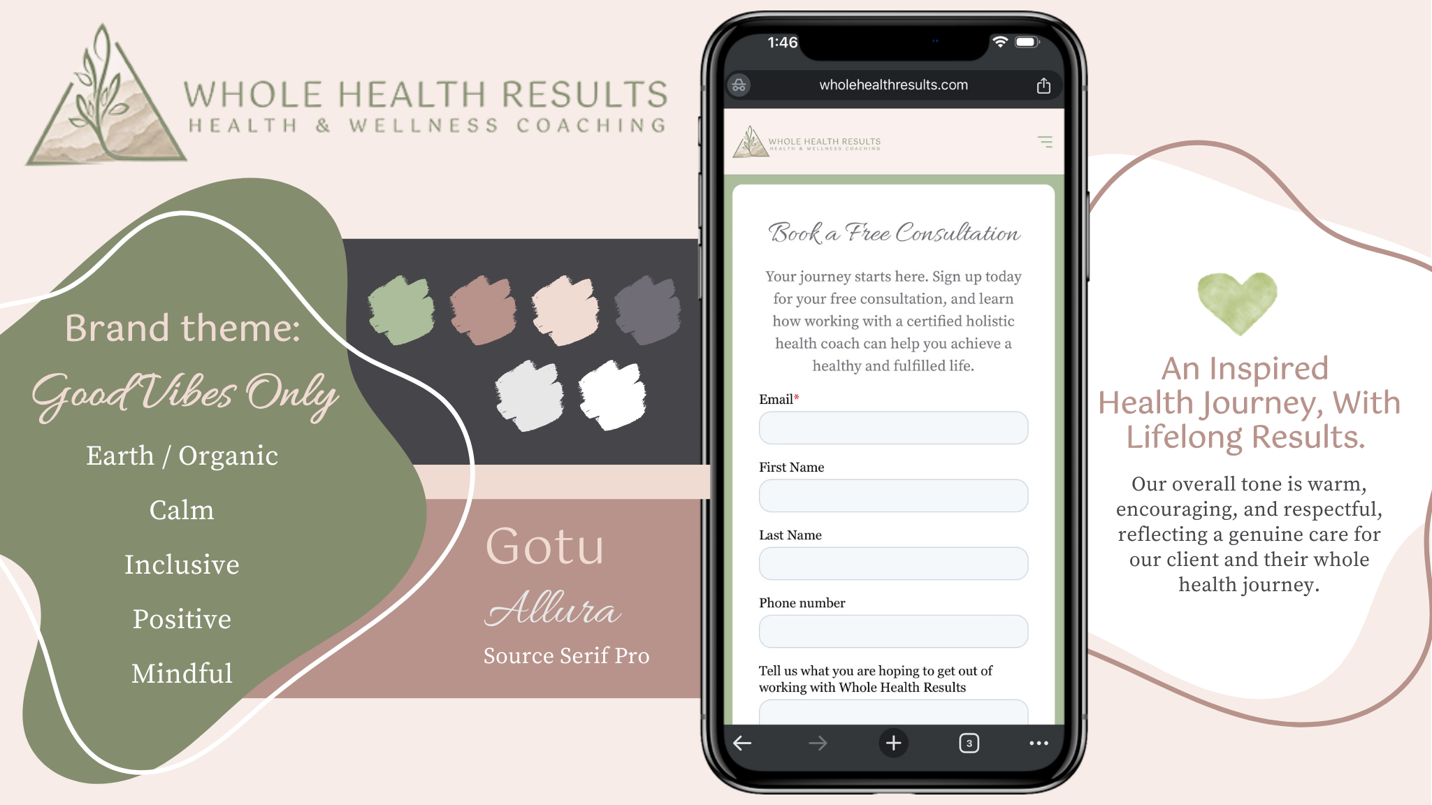 whole health results - brand kit - boost local brand identity