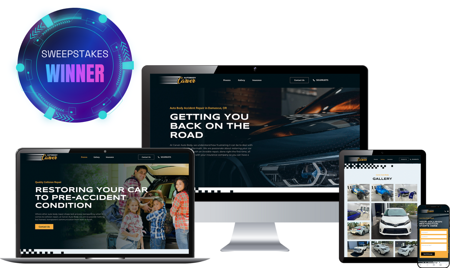 carver autobody oregon - boost local marketing case study - web design