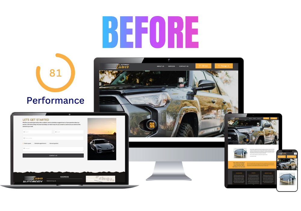 carver auto body - web design before