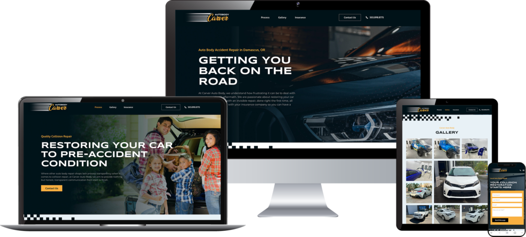 carver autobody oregon - boost local marketing case study - web design