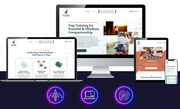 peace of mind dog training - brand and web design - boost local small business marketing agency - pet care marketing - dog trainer marketing