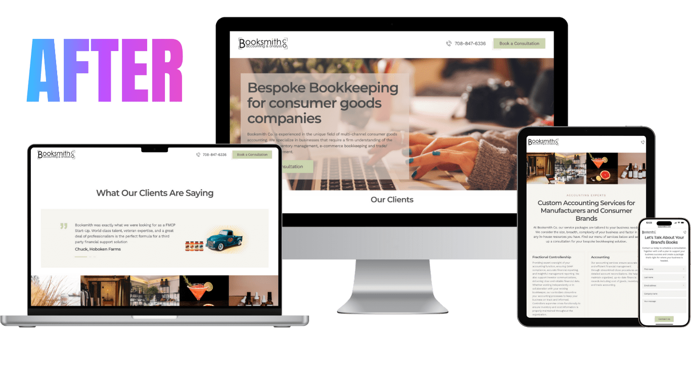 booksmith co web design - after redesign