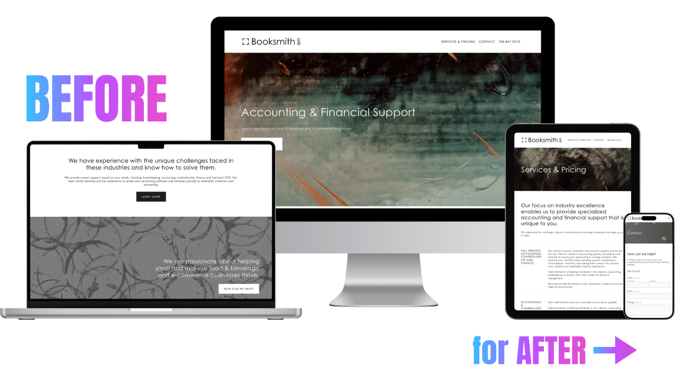 booksmith web design - before redesign