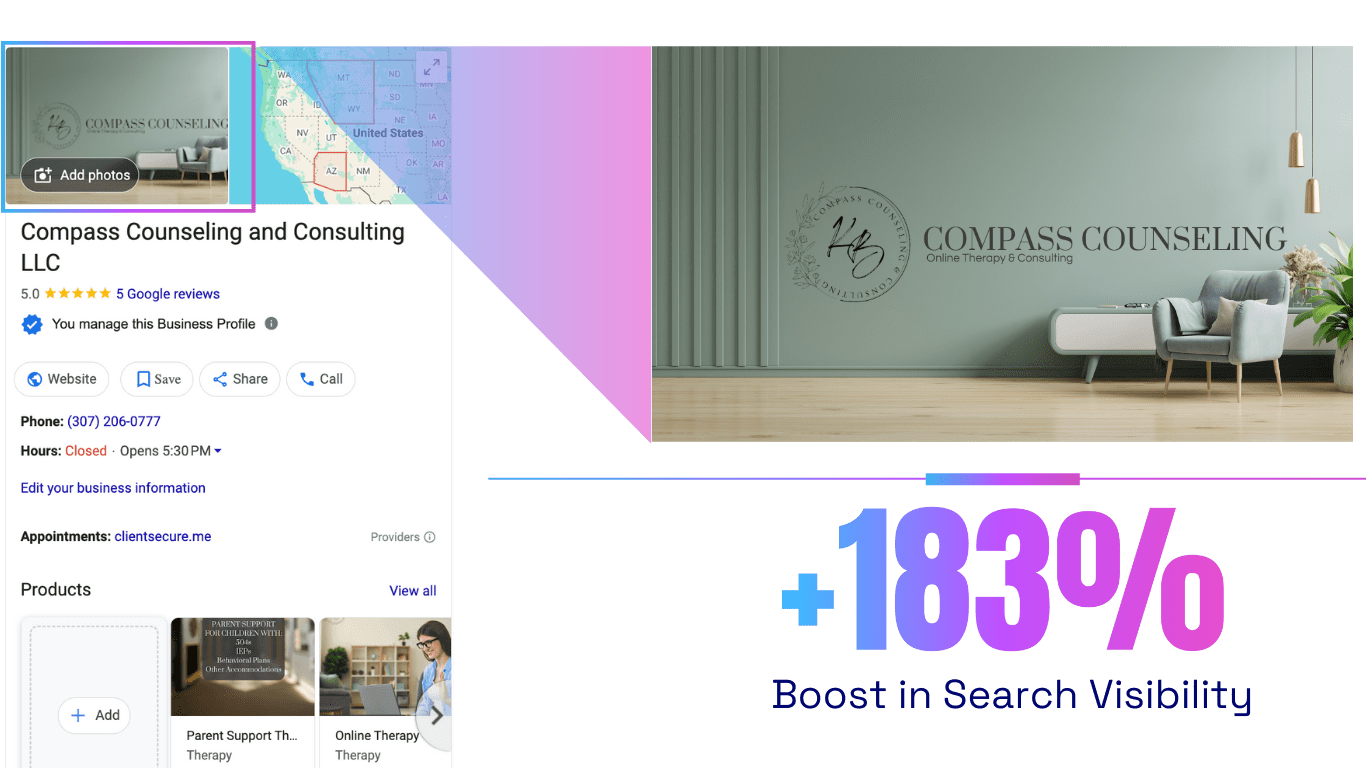 compass counseling google business profile results